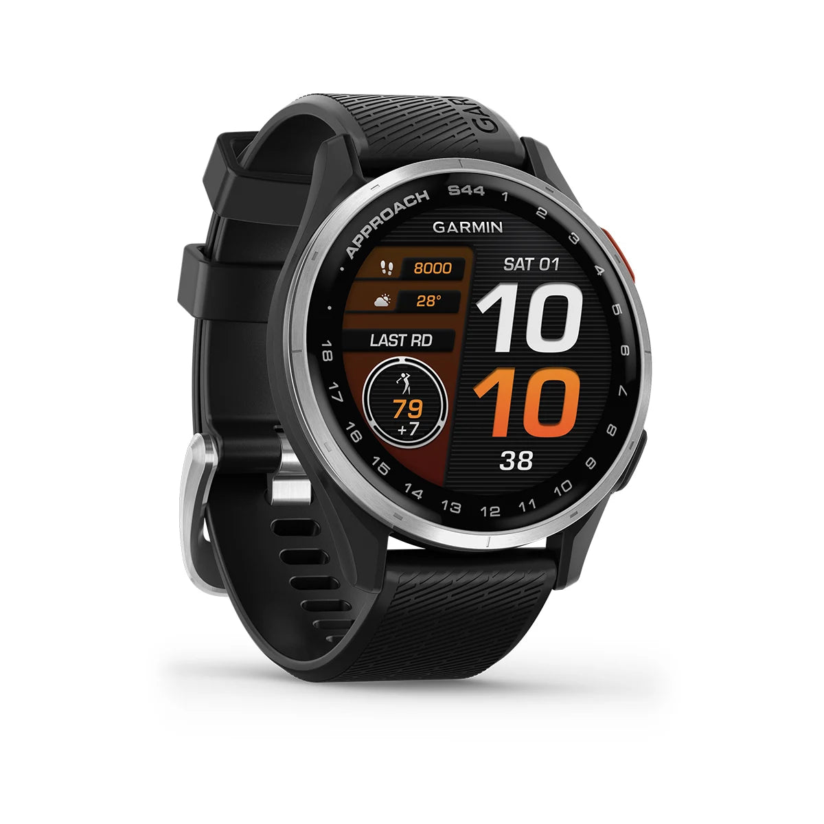 Garmin S44 GPS Uhr , Schwarz / Silber Aluminium