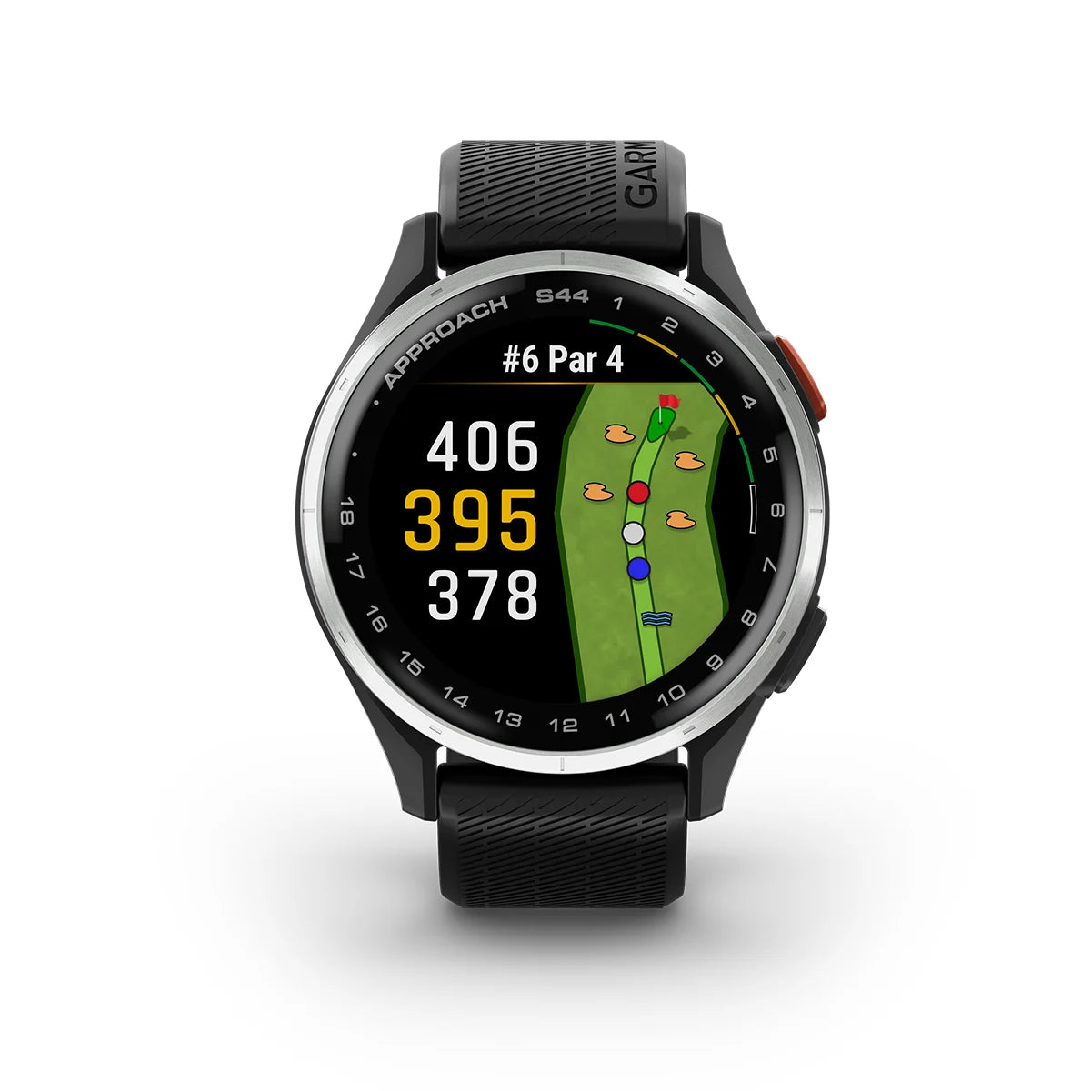 Garmin S44 GPS Uhr , Schwarz / Silber Aluminium