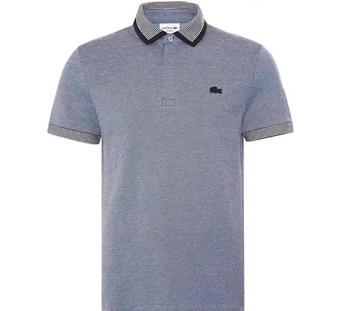 Striped Finishes Cotton Polo Shirt - Blue